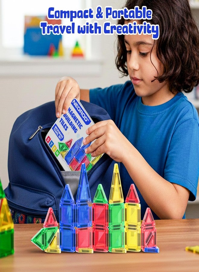 NEOROD Mini Magnetic Tiles Travel Set - Portable STEM Building Blocks for Quiet Play on The Go | Compact Magnet Toys & Road Trip Essentials | Educational Gift for Boys & Girls Ages 3+ - Image 3